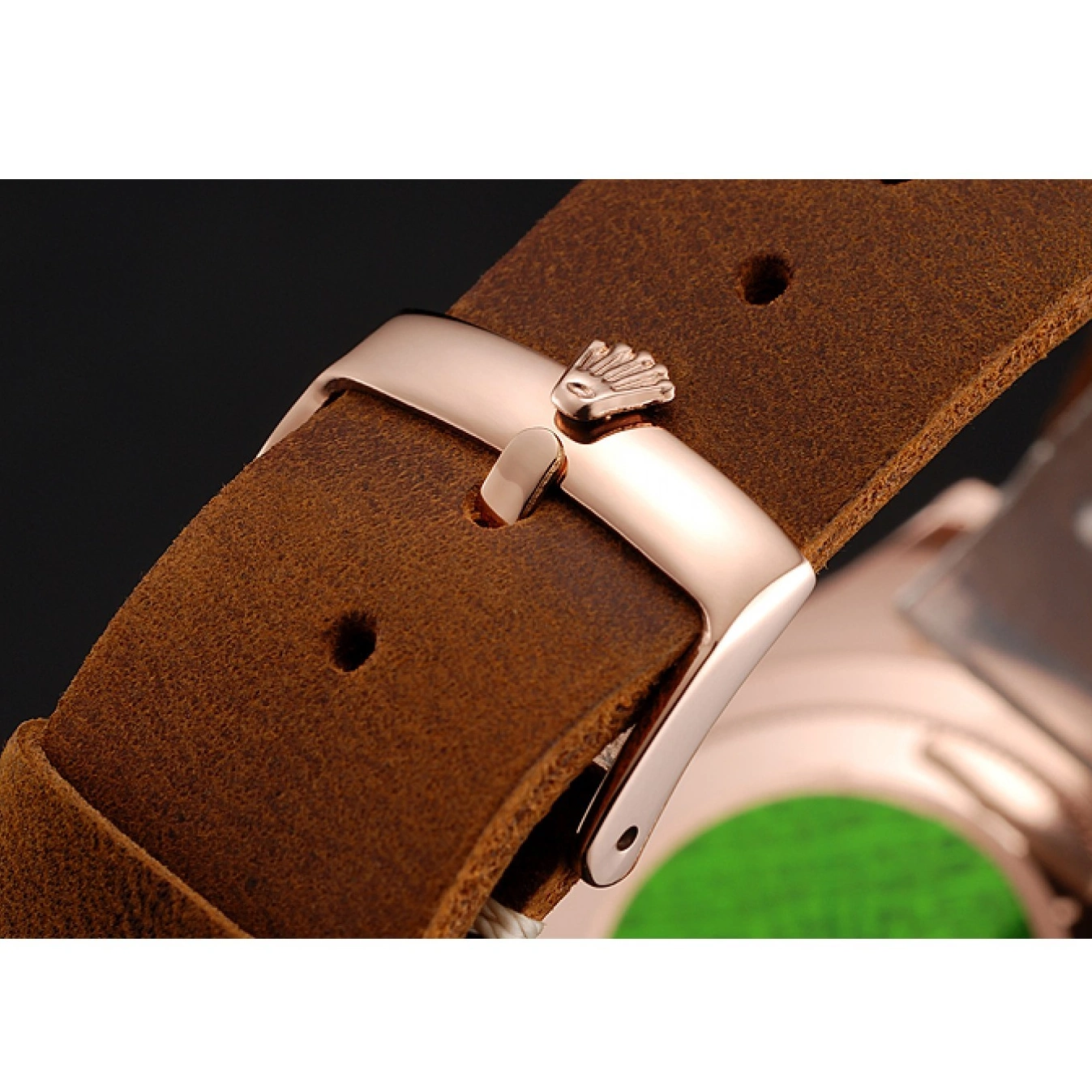 Aaa replica watch Bracelet Master Gold Brown 1453861 Case Dial Rose Leather Rolex Black Yacht 0602